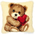 BYT Collection 14 Model Latch Hook Kit Bear Cushion Cover DIY Craft Needlework Crocheting Cushion Embroidery BZ109 - B06WCZZ9WP
